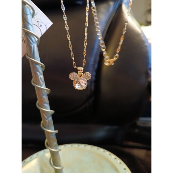 Gold Iced Disney Mickey Mouse Head Necklace Pendant Chain - Picture 7 of 7